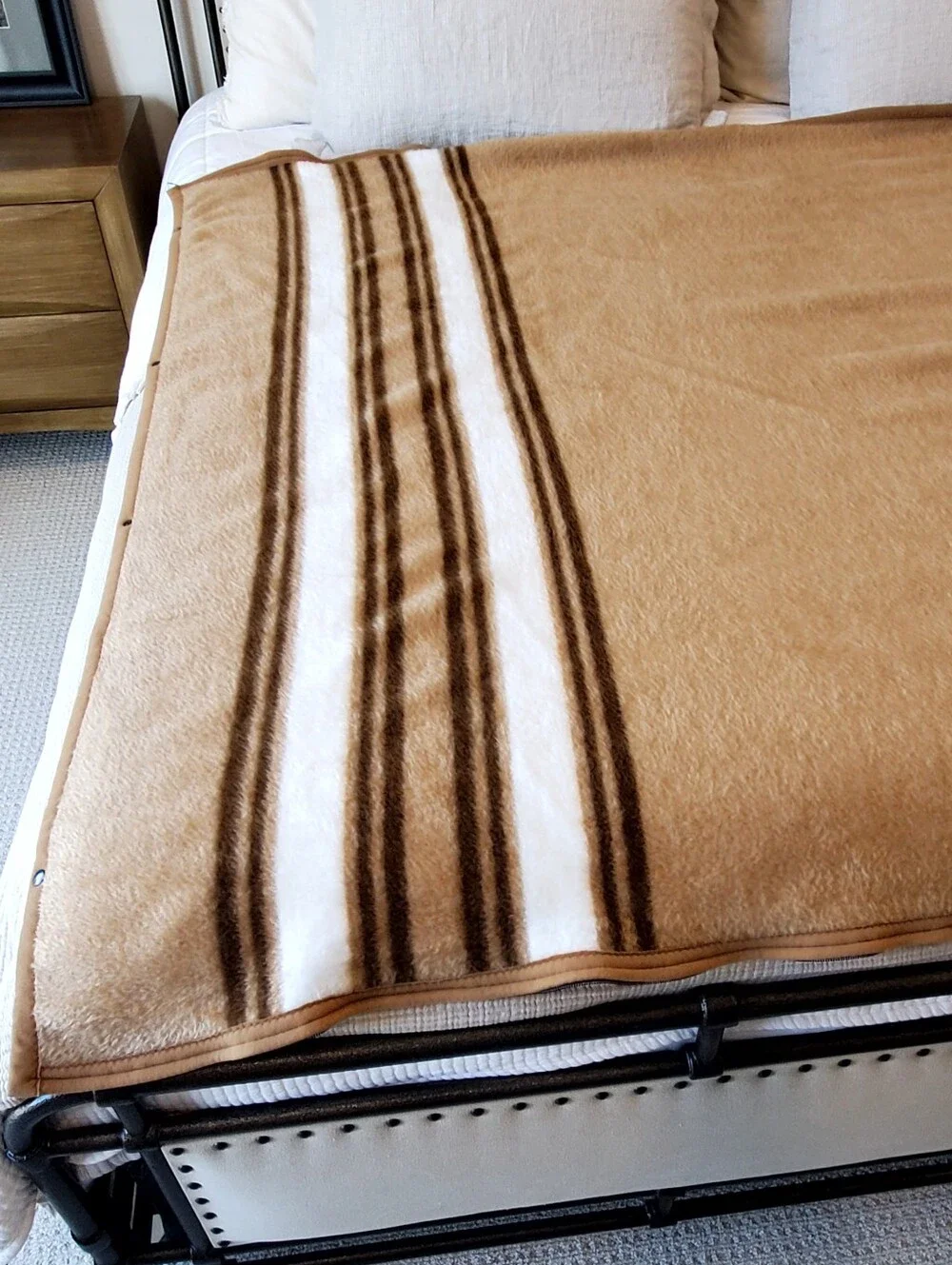 Vtg Biederlack West Germany Cuddle Wrap Sleeping Bag Blanket Brown/Tan EUC